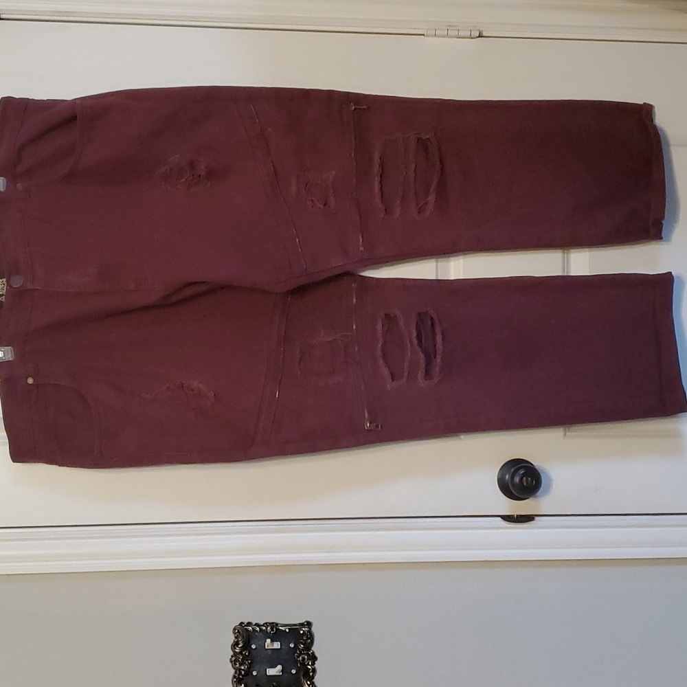 Fashion Access Men Burgundy Jeans